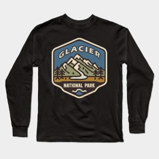 Glacier National Park Travel Sticker Long Sleeve T-Shirt